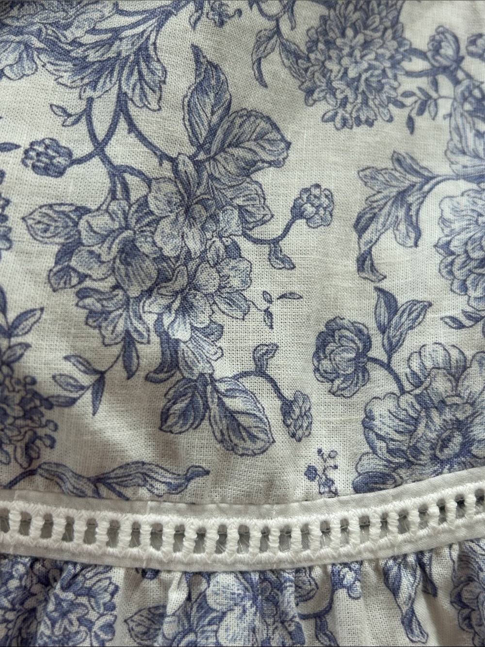 Cynthia Rowley Tiered Toile Print Maxi Skirt Small w MEASUREMENTS Lavender/Blue - Picture 9 of 11